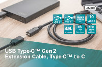 USB Type-C Gen2 Verlängerungskabel, Type-C to C