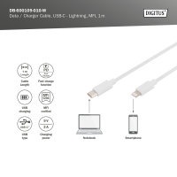 Daten- / Ladekabel, USB-C - Lightning, MFI