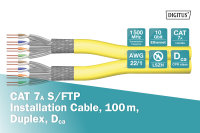 Cat.7A S/FTP, Verlegekabel, 100 m, duplex, Dca-s1a d1 a1