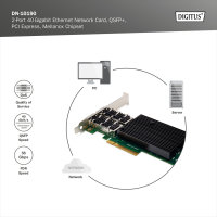 2 Port 40 Gigabit Ethernet Netzwerkkarte, QSFP+, PCI Express, Mellanox Chipsatz