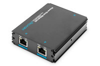 1-Port zu 2-Port Fast Ethernet PoE+ Repeater, 802.3 af/at