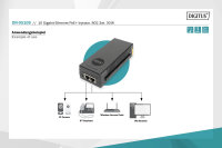 10 Gigabit Ethernet PoE+ Injektor, 802.3at, 30 W