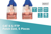 CAT 6 S/FTP Patchkabel, 5 Stück