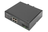 4 Port Gigabit Ethernet Netzwerk PoE Switch, Industrial, Unmanaged, 2 SFP Uplink