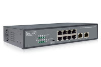 8-Port Fast Ethernet PoE Netzwerkswitch, Desktop, unmanaged, 2 Uplink Ports RJ45,120 W, af/at