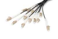 Vorkonfektionierte Glasfaser Universal Breakout Kabel, Multimode OM4, 12 Fasern, LC/UPC - LC/UPC