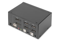 KVM-Switch, 2 Port, Dual Display, 4K, DisplayPort®