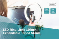 LED-Ringlicht 10 Zoll, verstellbarer Stativständer