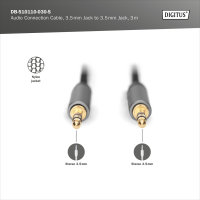 Audio Anschlusskabel, 3,5 mm Klinke  auf 3,5 mm  Klinke