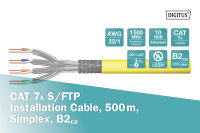 Cat.7A S/FTP Verlegekabel, 500 Meter, simplex, B2ca-s1a,d0,a1