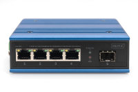 4 Port Gigabit Ethernet Netzwerk PoE Switch, Industrial, Unmanaged, 1 SFP Uplink