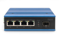 4 Port Gigabit Ethernet Netzwerk Switch, Industrial, Unmanaged, 1 SFP Uplink