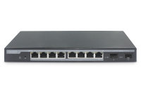8-Port Gigabit PoE Netzwerkswitch, Desktop, L2 managed, 2 Uplinkports, SFP, 86 W, af/at