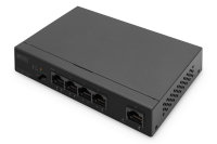 4- Port Gigabit PoE Netzwerkswitch, Desktop, unmanaged, 1 Uplink Port RJ45, 60 W, af/at