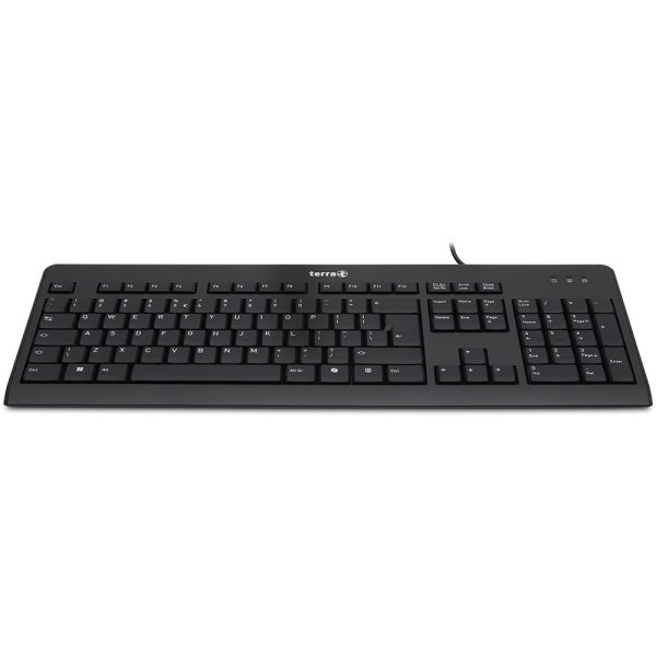 TERRA Keyboard 1500 Corded [Us/Eu] Usb Black Copilot Qwerty, 105 Tasten, Kabelgebunden, 1,80M