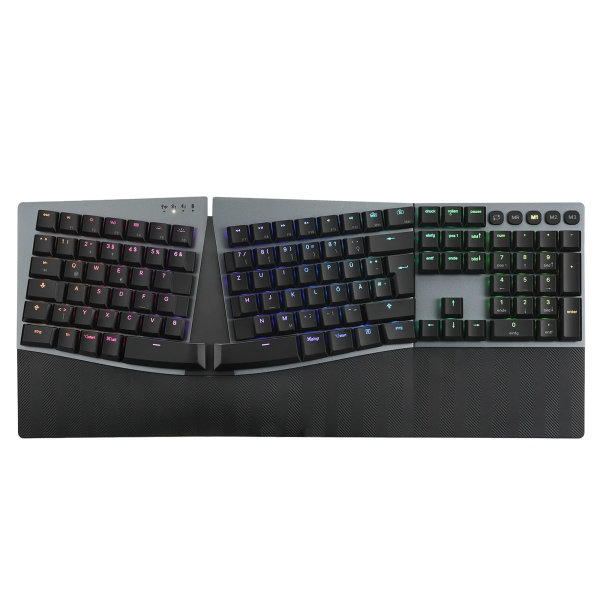 Perixx PERIBOARD-835 BR DE, kabellose RGB-beleuchtete ergo mechanische Tastatur