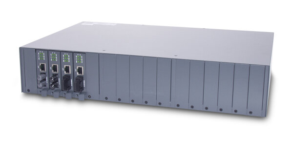 KTI KC-1300L-2A 16-Slot Medienkonverter Chassis inkl. redundantem Netzteil