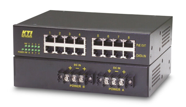 KTI KPOE-800HP 8-Port PoE Injector